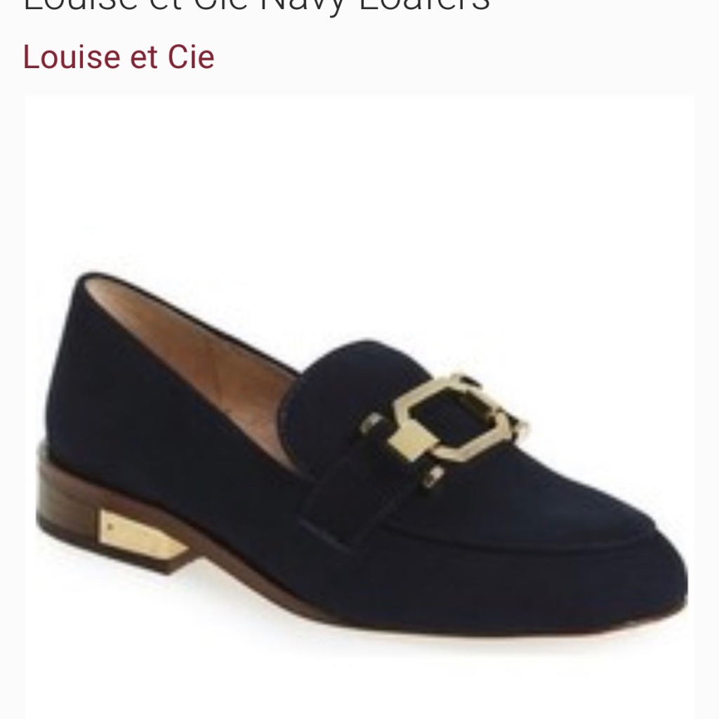 *Wow*!!! Louise Et Cie Blue Suede Loafers W/Gold Hardware. Size 7.5